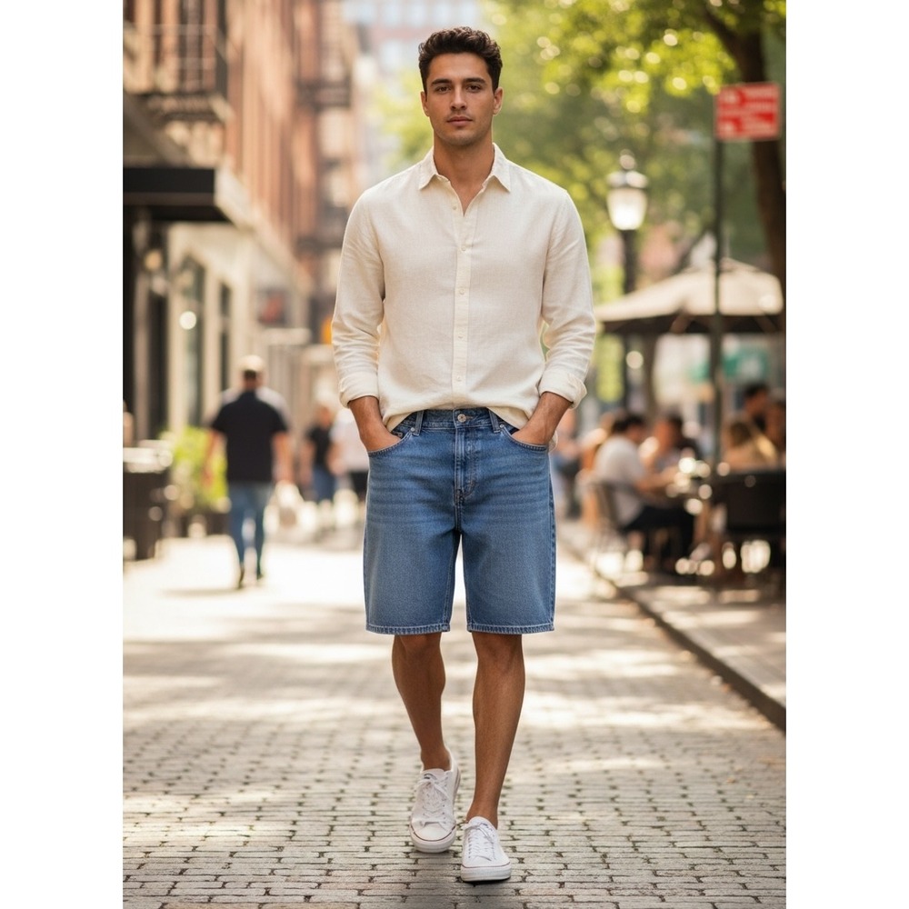 PacSun Mens Denim Shorts Medium Indigo Wash Size 33 NWT 0035-349 Baggy